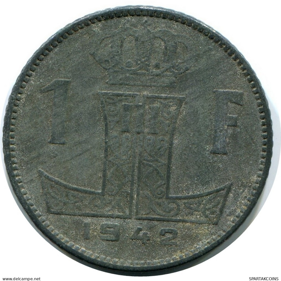 1 FRANC 1942 BÉLGICA BELGIUM Moneda BELGIE-BELGIQUE #AX373.E.A - 1 Franc