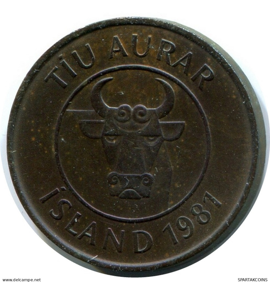 10 AURAR 1981 ICELAND Coin #AX916.U.A - Iceland