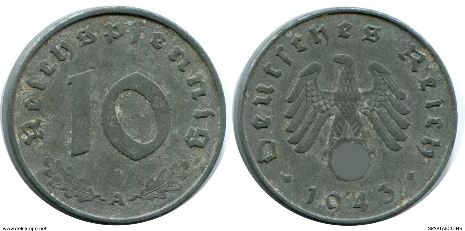 10 REICHSPFENNIG 1943 A GERMANY Coin #DA793.U.A - 10 Reichspfennig