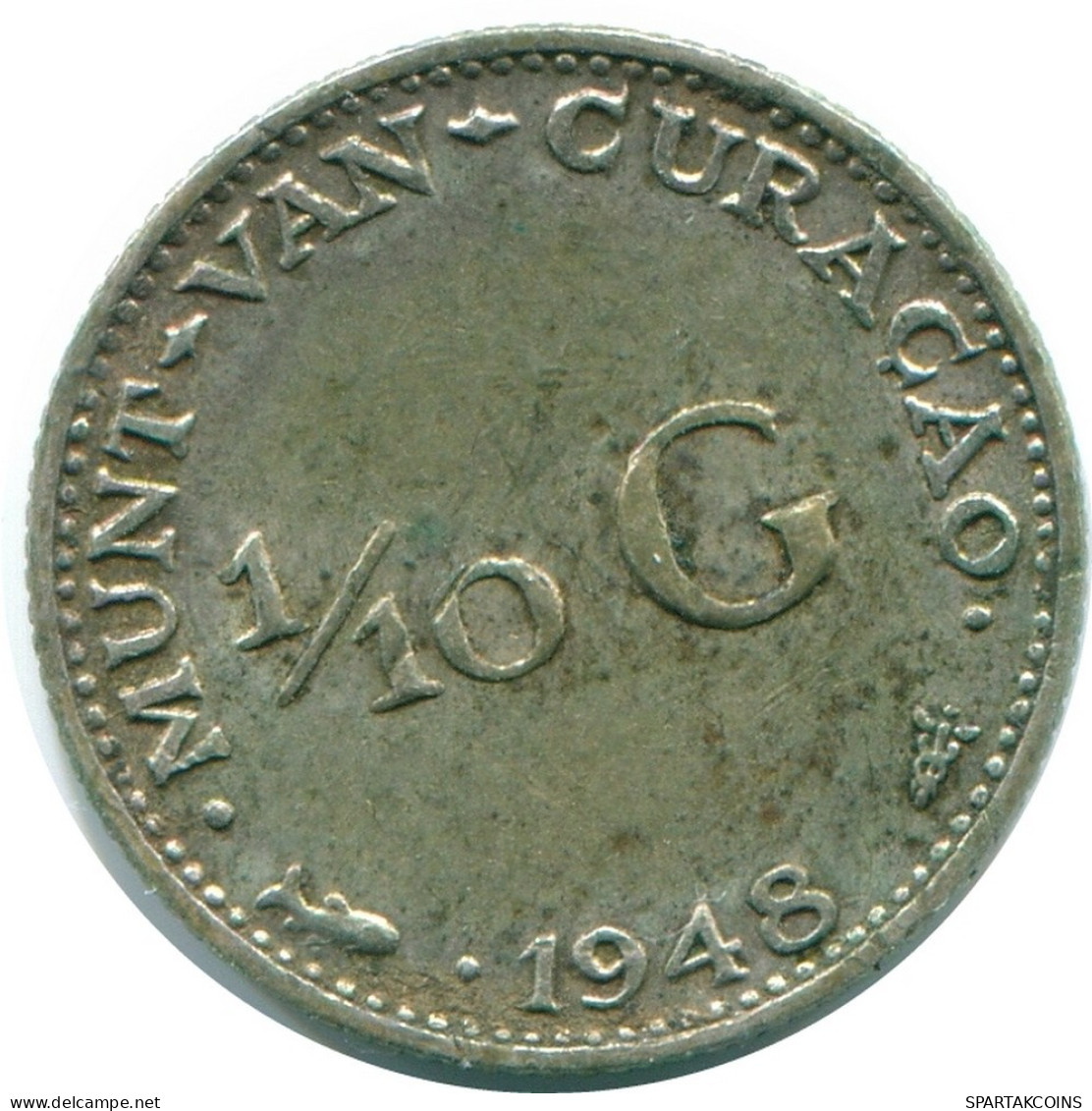 1/10 GULDEN 1948 CURACAO NIEDERLANDE SILBER Koloniale Münze #NL11999.3.D.A - Curaçao