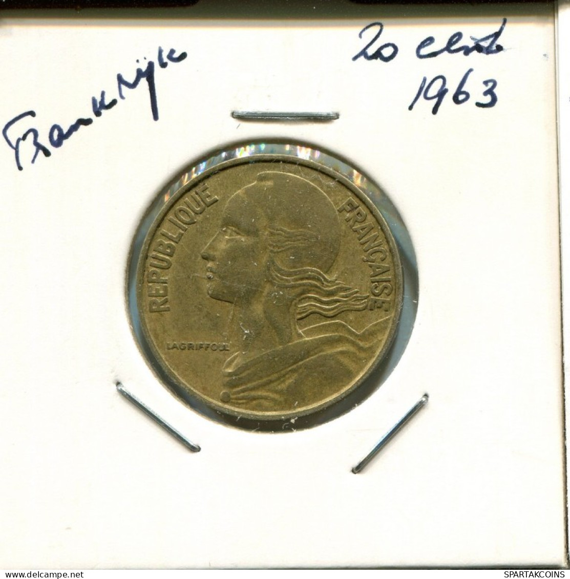20 CENTIMES 1963 FRANCIA FRANCE Moneda #AN878.E.A - 20 Centimes