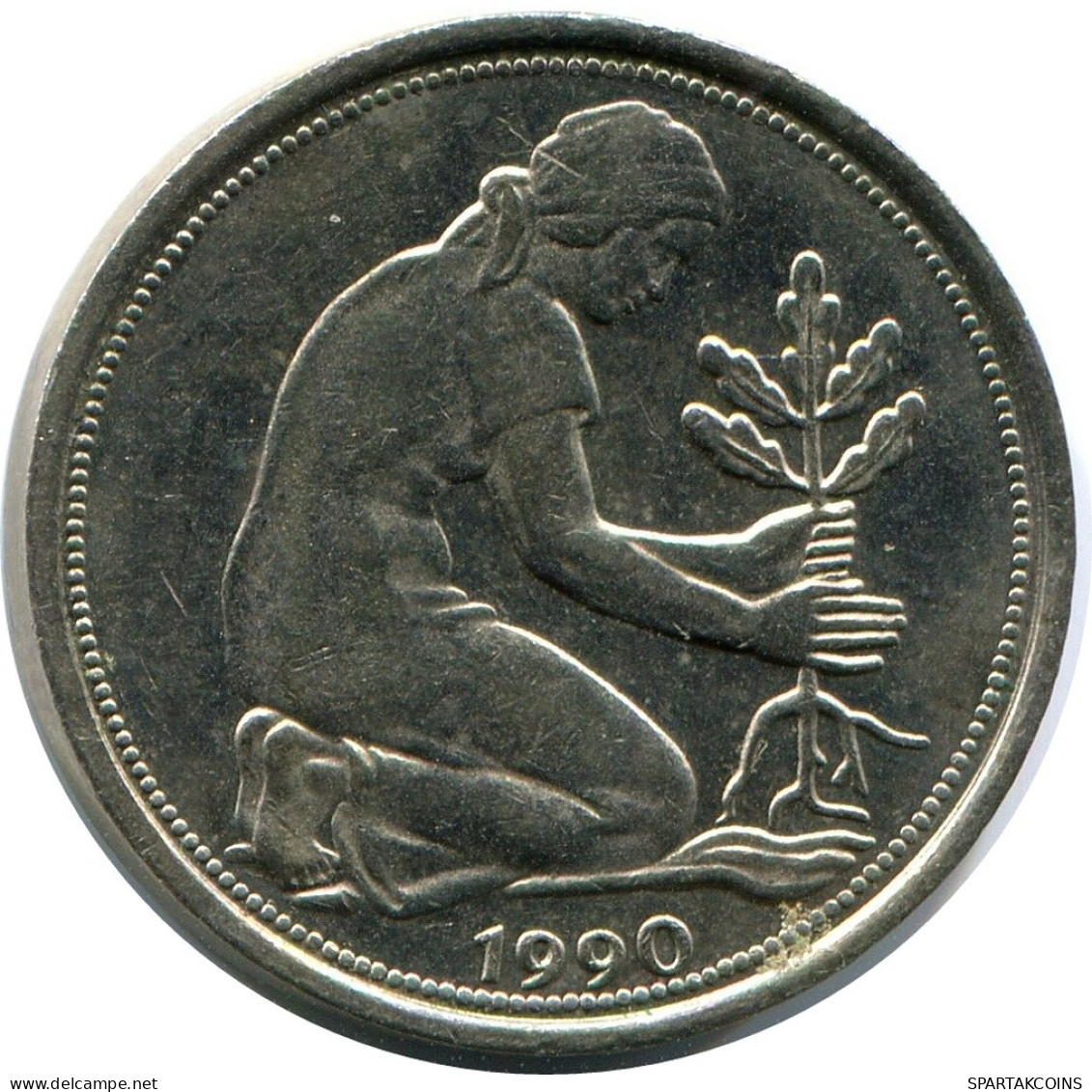 50 PFENNIG 1990 F WEST & UNIFIED GERMANY Coin #AZ451.U.A - 50 Pfennig