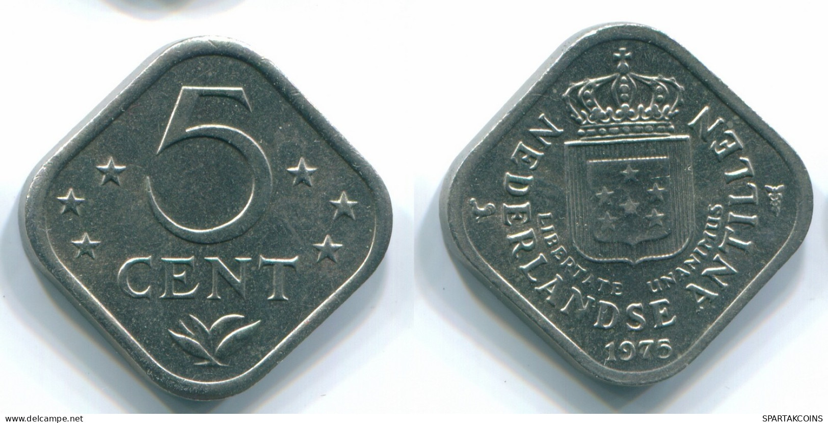5 CENTS 1975 ANTILLES NÉERLANDAISES Nickel Colonial Pièce #S12256.F.A - Netherlands Antilles