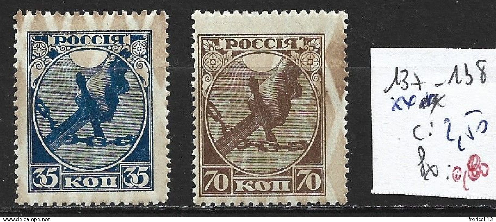 RUSSIE 137-138 * Côte 2.50 € - Ongebruikt