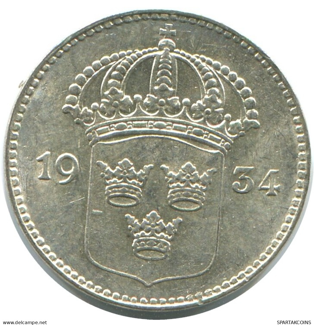 10 ORE 1934 SUÈDE SWEDEN ARGENT Pièce #AD071.2.F.A - Schweden