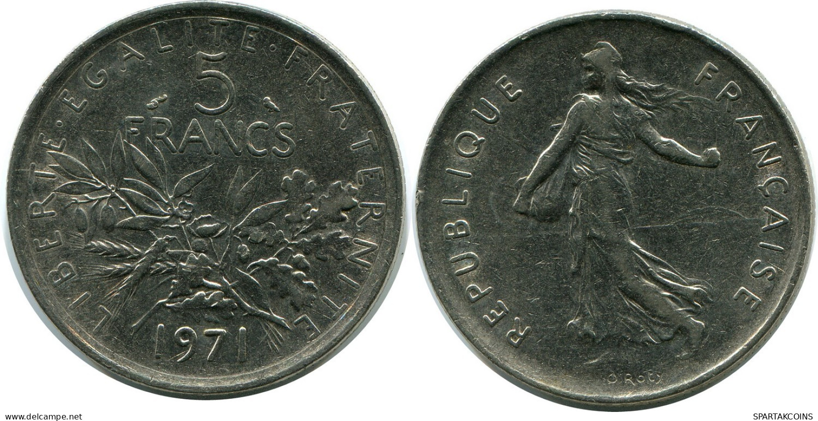 5 FRANCS 1971 FRANCE Coin #AZ382.U.A - 5 Francs