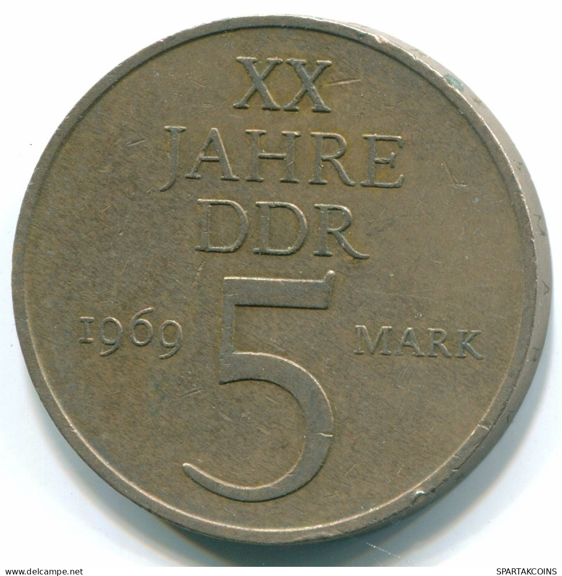5 MARK 1969 20TH ANNIVERSARY DDR EAST ALLEMAGNE Pièce GERMANY #DE10004.3.F.A - 5 Mark