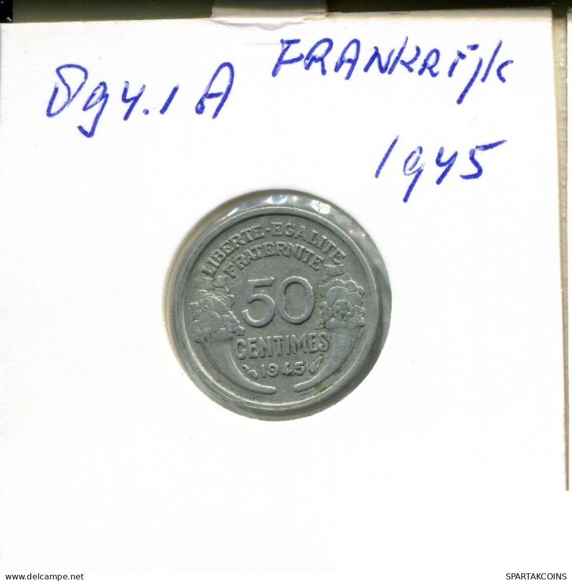50 CENTIMES 1945 FRANCIA FRANCE Moneda #AN223.E.A - 50 Centimes