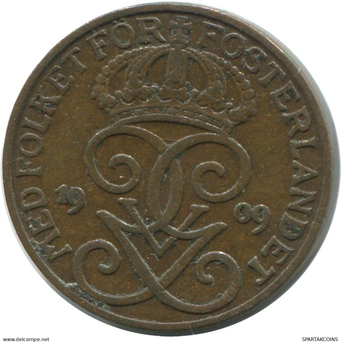 1 ORE 1909 SCHWEDEN SWEDEN Münze #AD409.2.D.A - Schweden