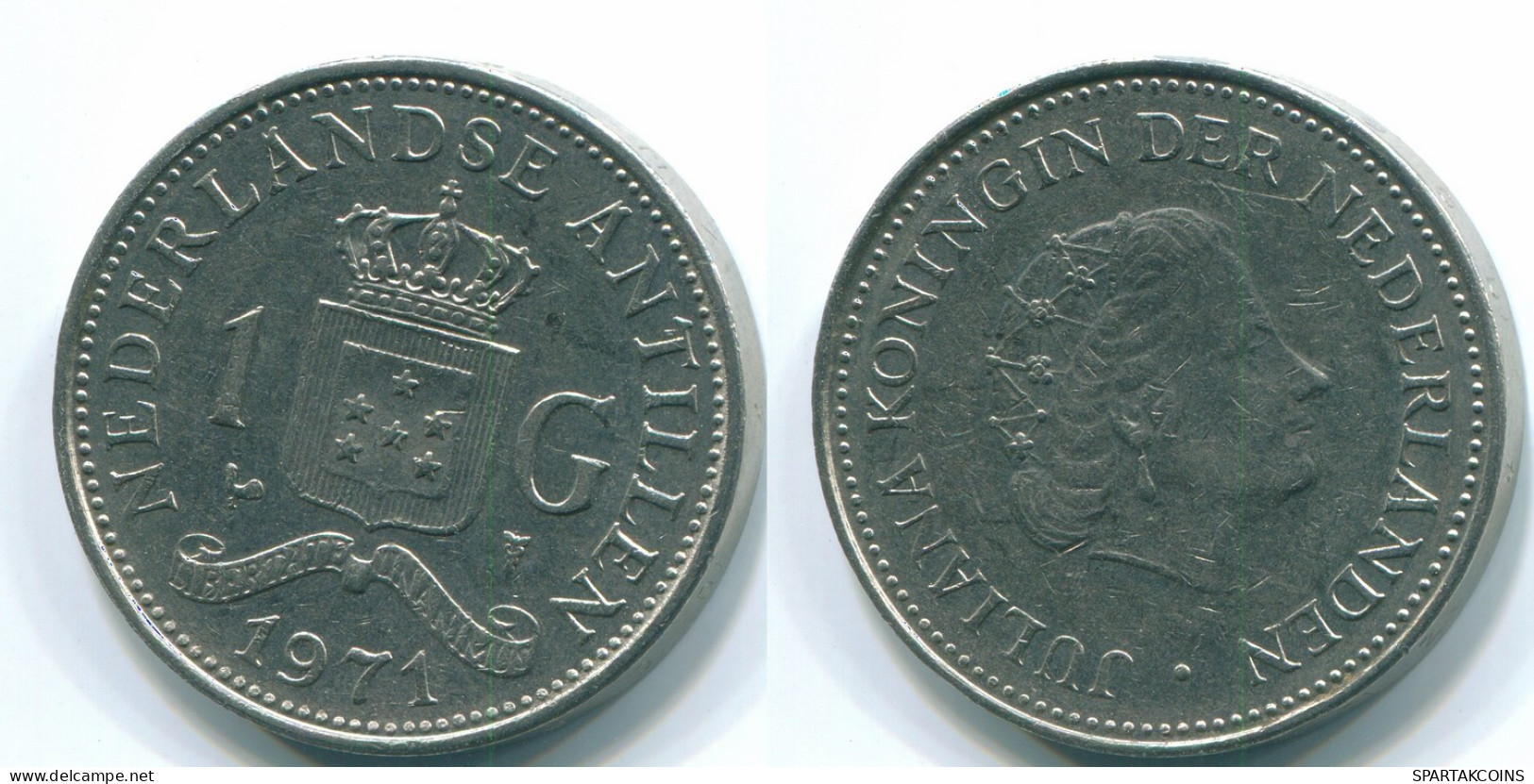 1 GULDEN 1971 NIEDERLÄNDISCHE ANTILLEN Nickel Koloniale Münze #S12025.D.A - Netherlands Antilles