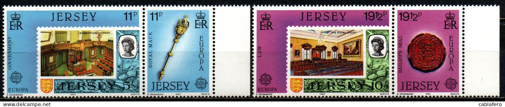 JERSEY - 1983 - EUROPA UNITA - LE GRANDI OPERE DEL GENIO UMANO - IL GOVERNO E LA LEGGE - MNH - Jersey