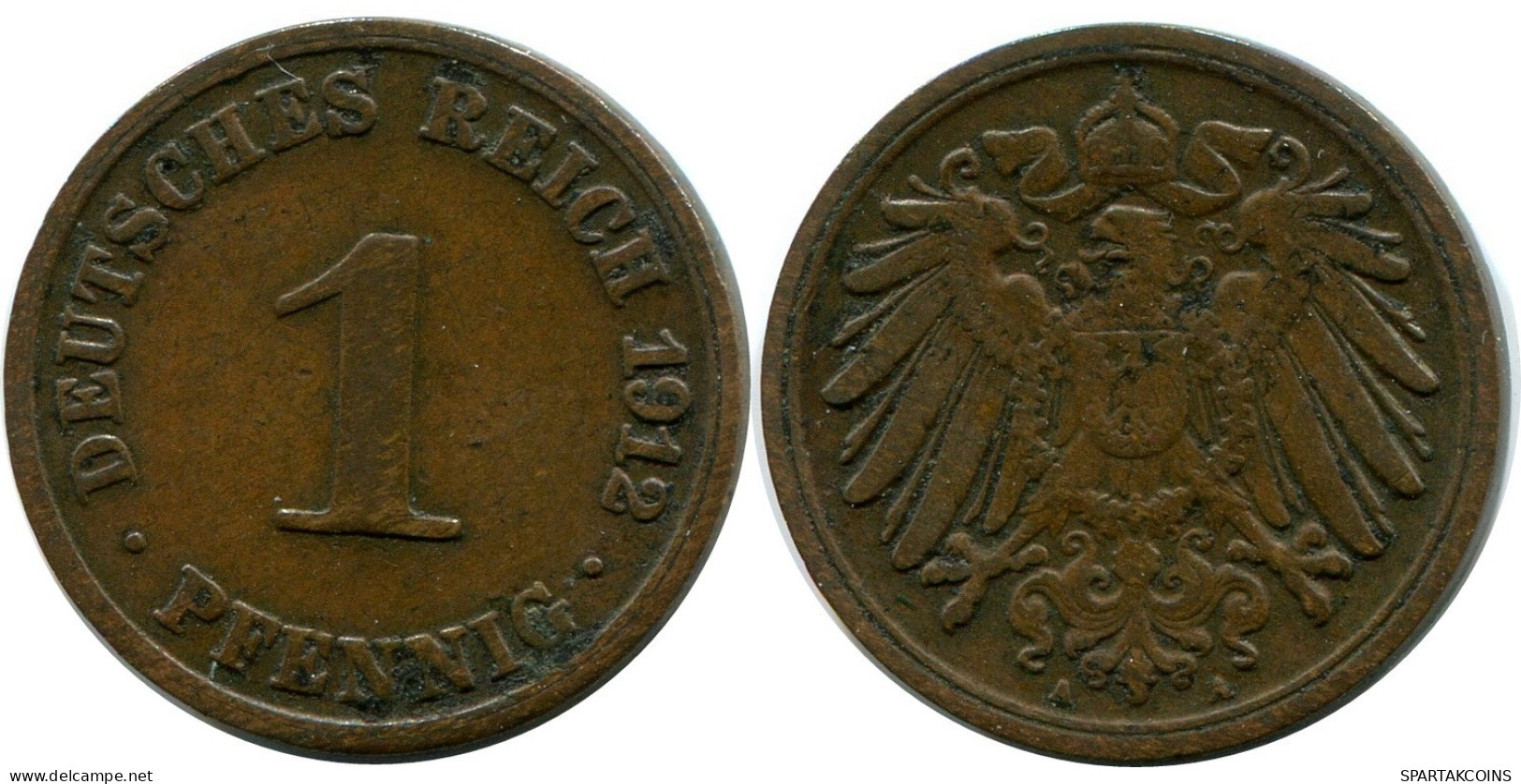 1 PFENNIG 1912 A ALLEMAGNE Pièce GERMANY #DB765.F.A - 1 Pfennig