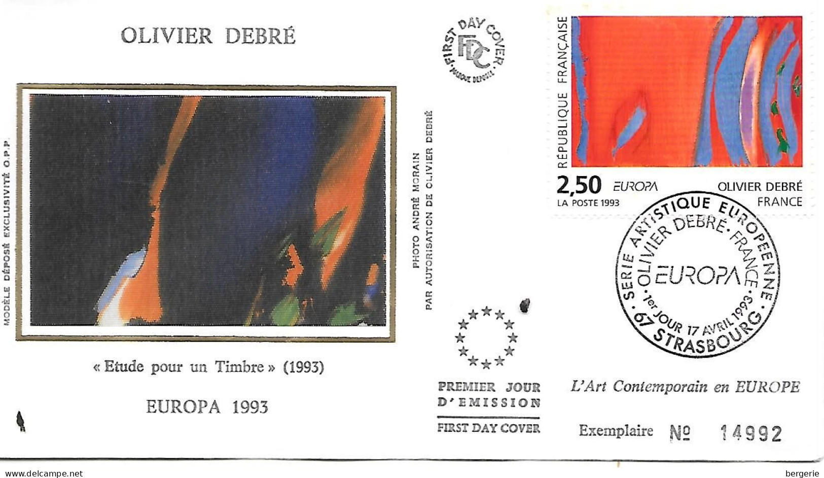 1er/ Jour   1993  -  Tableau De Olivier Debré - 1990-1999
