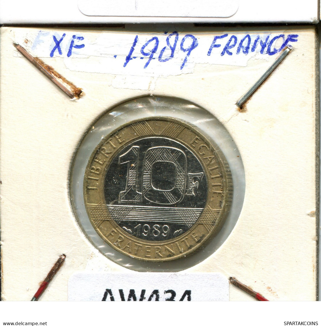 10 FRANCS 1989 FRANKREICH FRANCE Französisch Münze BIMETALLIC #AW434.D.A - 10 Francs