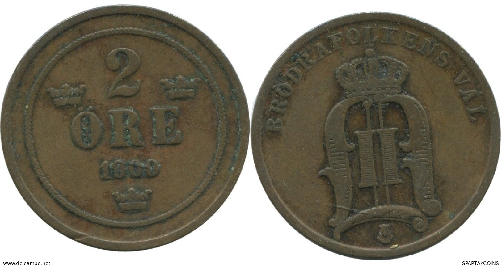 2 ORE 1900 SUECIA SWEDEN Moneda #AC921.2.E.A - Suède