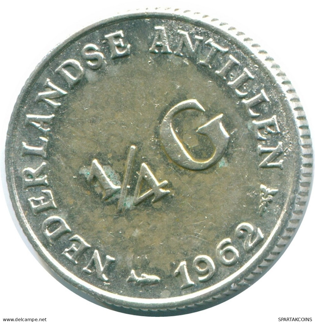 1/4 GULDEN 1962 NETHERLANDS ANTILLES SILVER Colonial Coin #NL11105.4.U.A - Antilles Néerlandaises