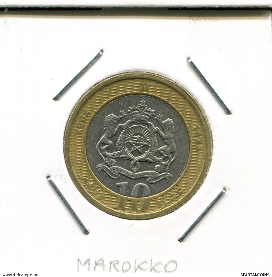 10 DIRHAMS 2002 MOROCCO BIMETALLIC Coin #AS094.U.A - Marocco