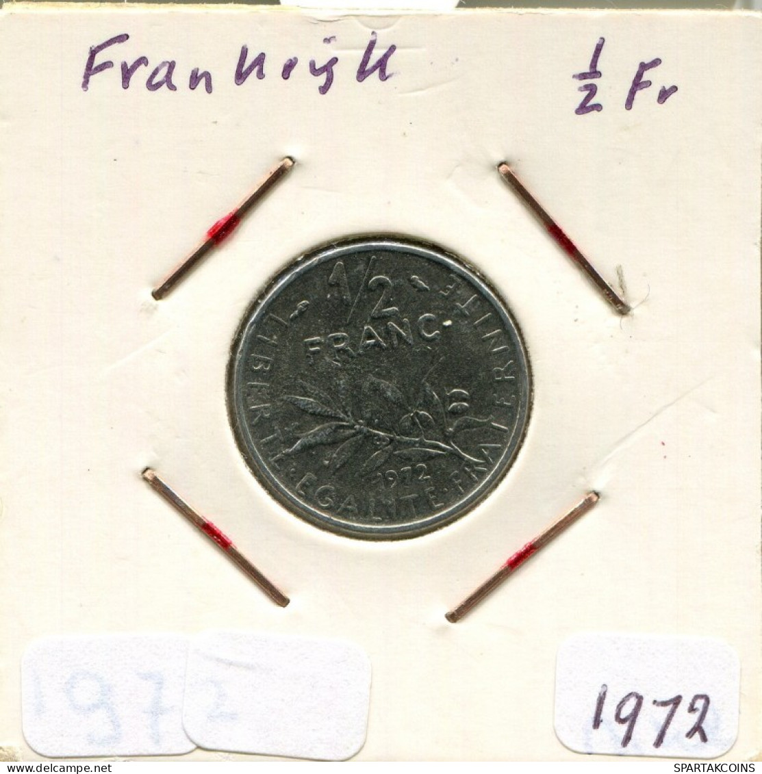 1/2 FRANC 1972 FRANCIA FRANCE Moneda #AM918.E.A - 1/2 Franc