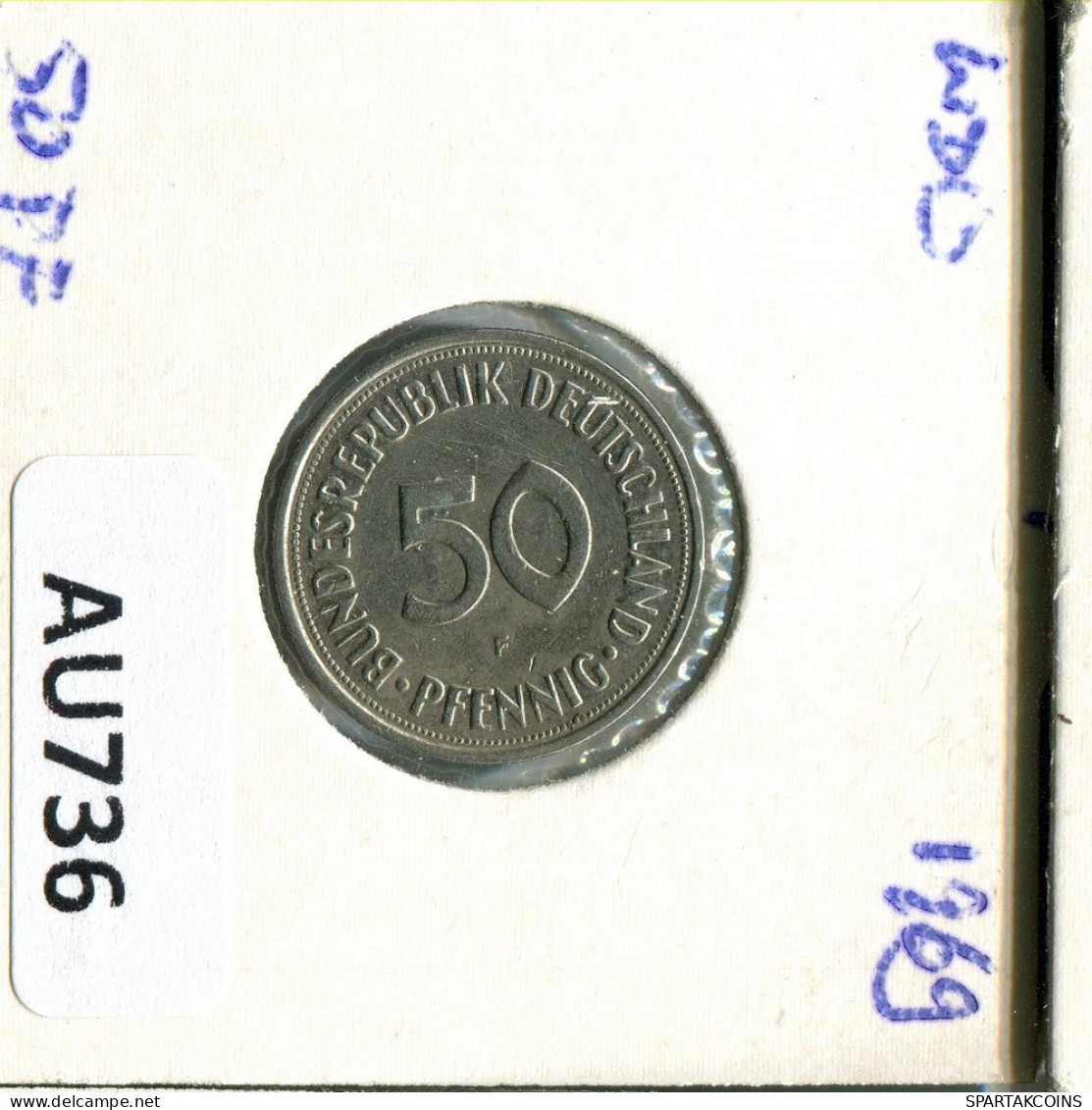 50 PFENNIG 1969 F BRD DEUTSCHLAND Münze GERMANY #AU736.D.A - 50 Pfennig