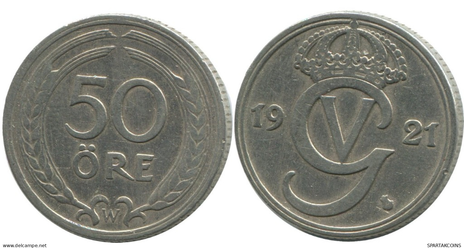 50 ORE 1921 W SWEDEN Coin RARE #AC696.2.U.A - Svezia