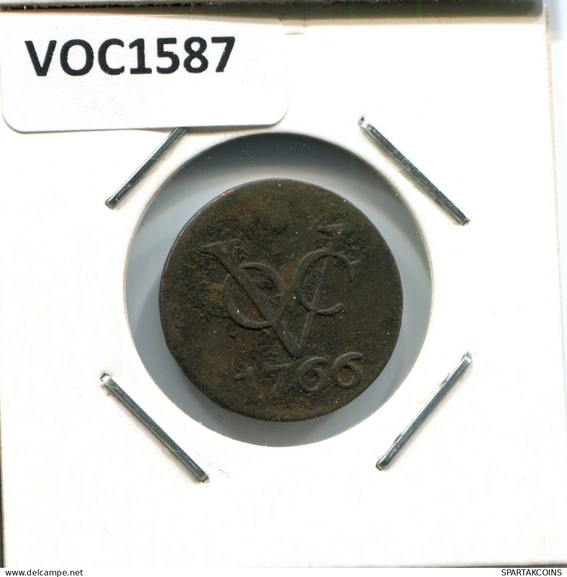 1766 UTRECHT VOC DUIT NEERLANDÉS NETHERLANDS Colonial Moneda #VOC1587.10.E.A - Niederländisch-Indien