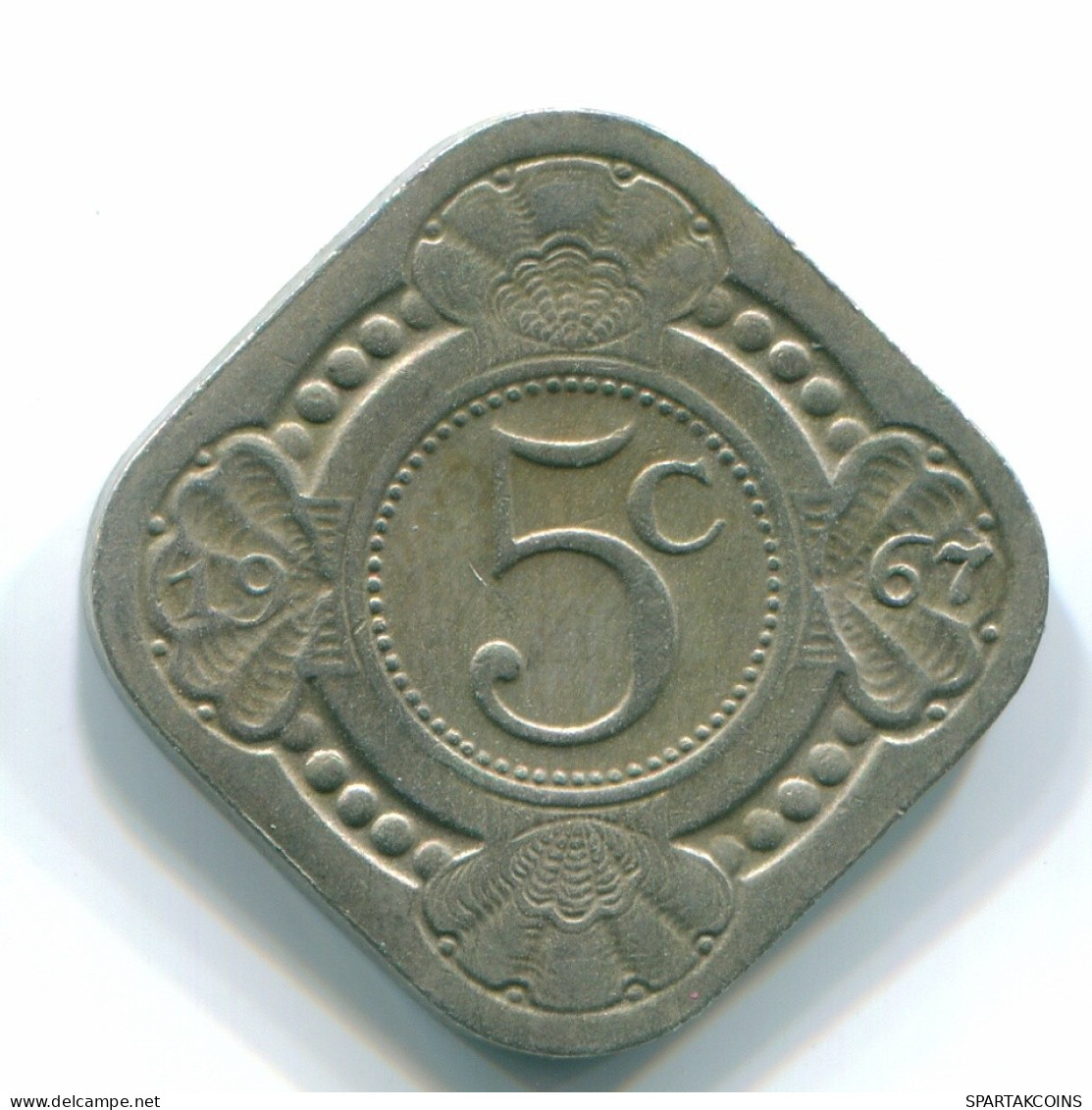 5 CENTS 1967 ANTILLES NÉERLANDAISES Nickel Colonial Pièce #S12469.F.A - Netherlands Antilles