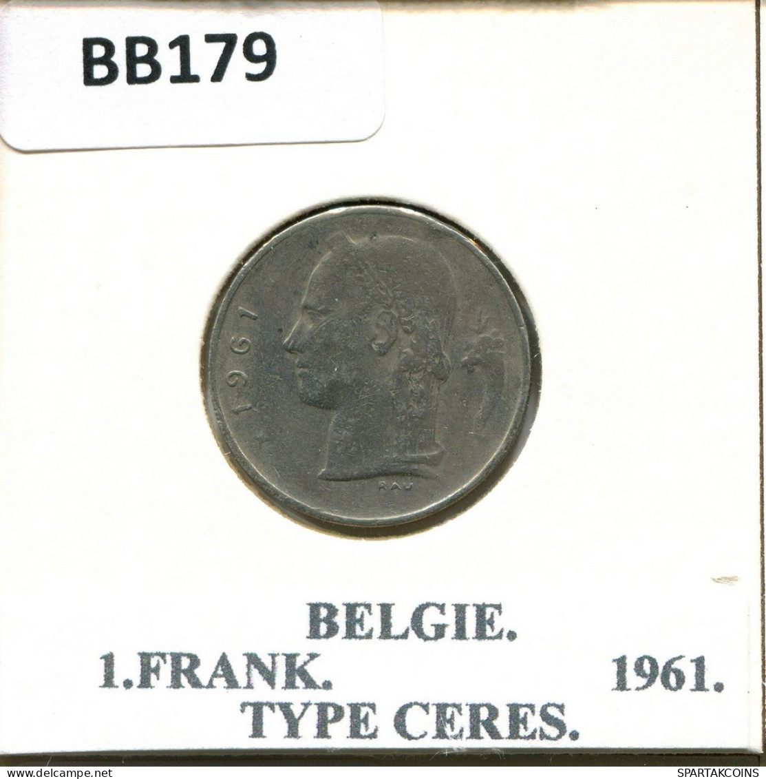 1 FRANC 1961 DUTCH Text BELGIUM Coin #BB179.U.A - 1 Franc