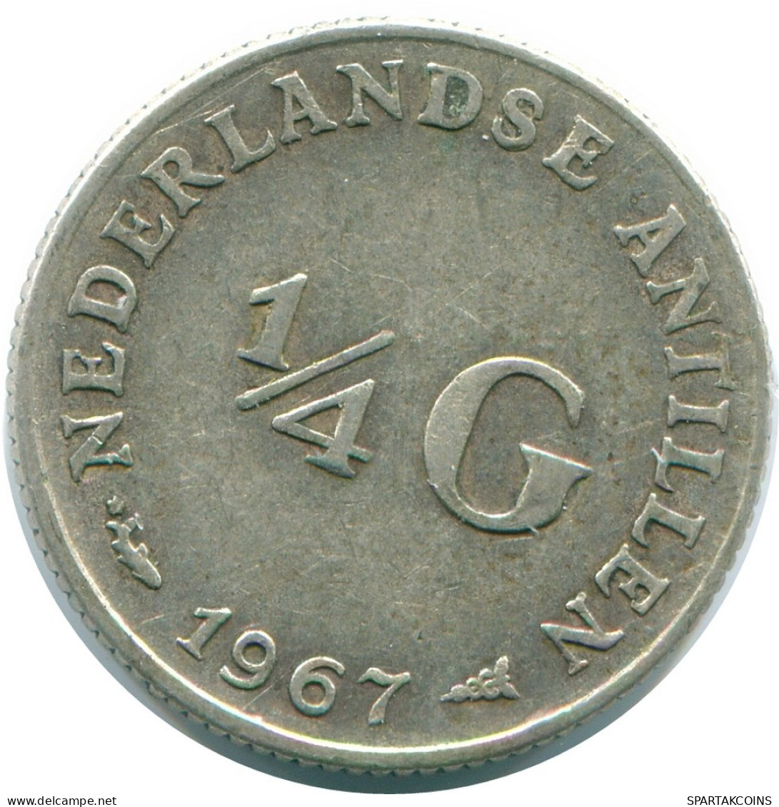 1/4 GULDEN 1967 NETHERLANDS ANTILLES SILVER Colonial Coin #NL11504.4.U.A - Netherlands Antilles
