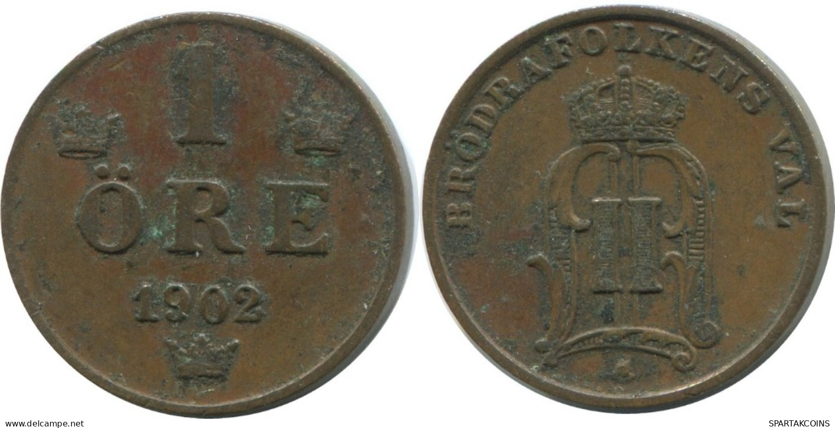 1 ORE 1902 SWEDEN Coin #AD411.2.U.A - Zweden