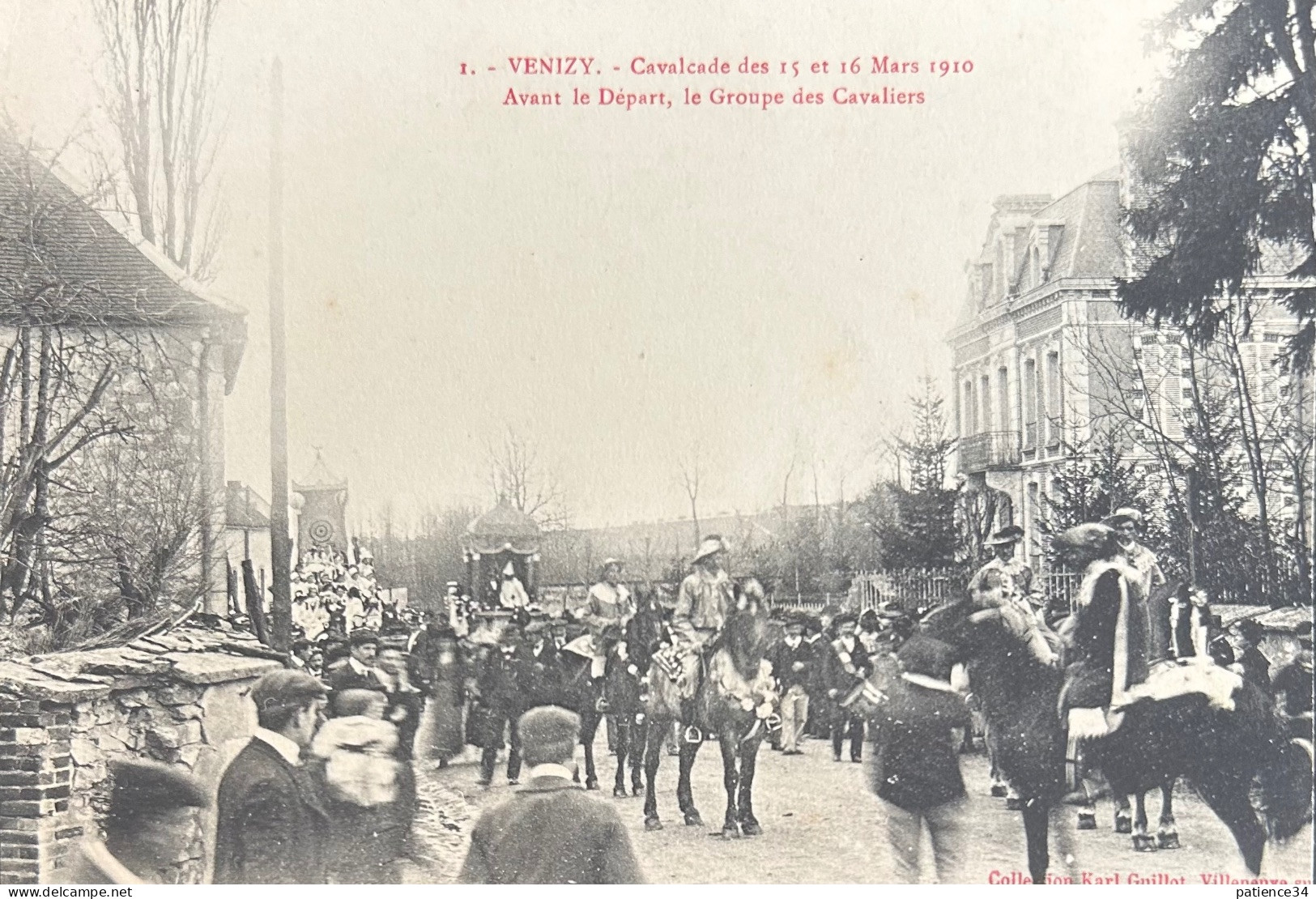 89 - VENIZY - Cavalcade Des 15 Et 16 Mars 1910 Avant Le Départ, Le Groupe Des Cavaliers - Sonstige & Ohne Zuordnung