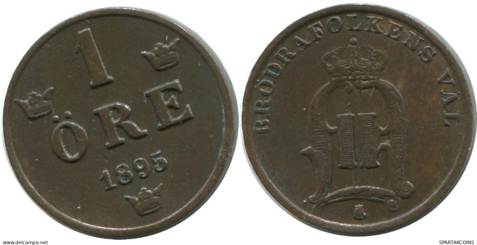 1 ORE 1895 SWEDEN Coin #AD405.2.U.A - Sweden