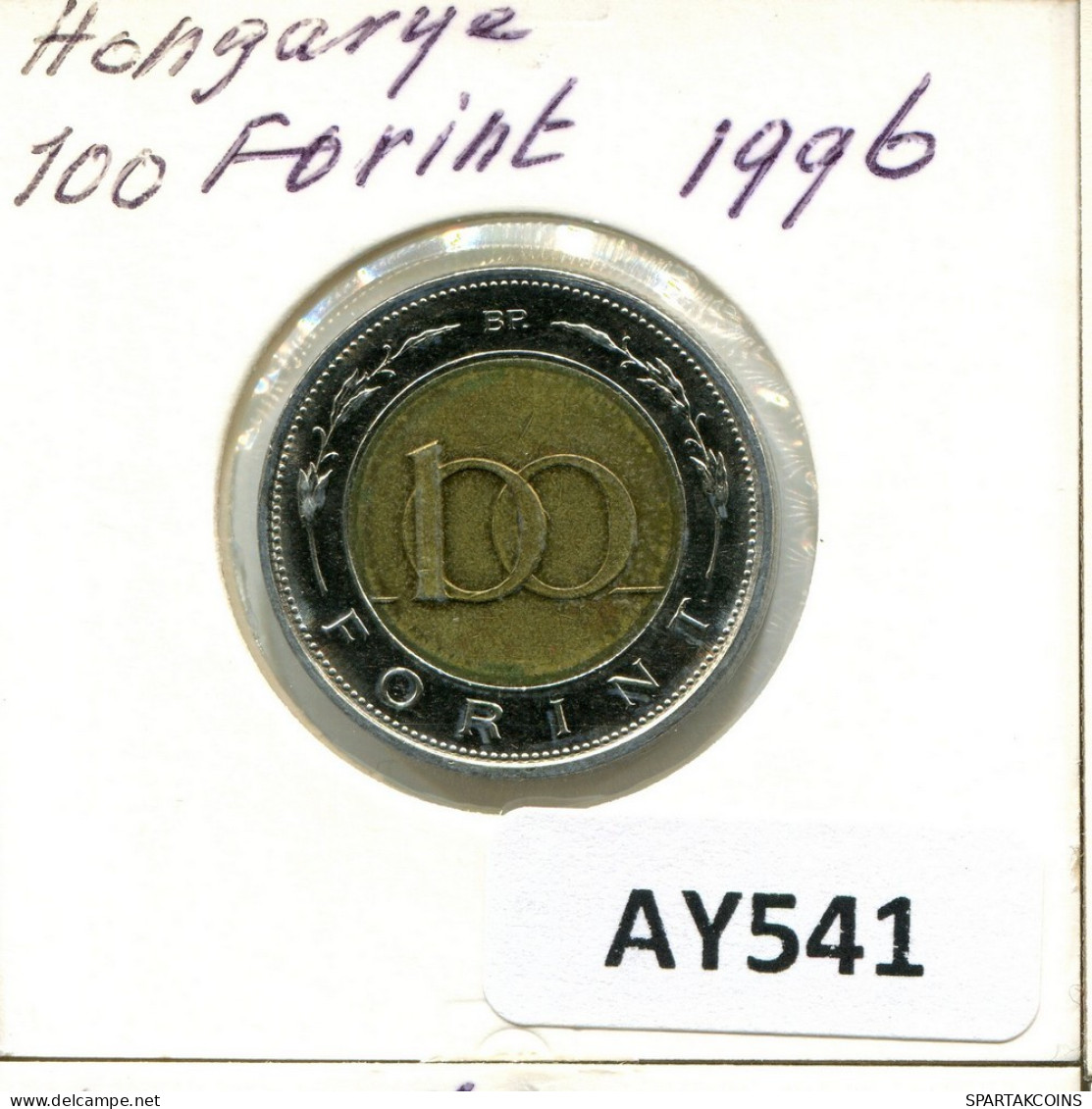 100 FORINT 1996 HUNGRÍA HUNGARY Moneda BIMETALLIC #AY541.E.A - Hungría