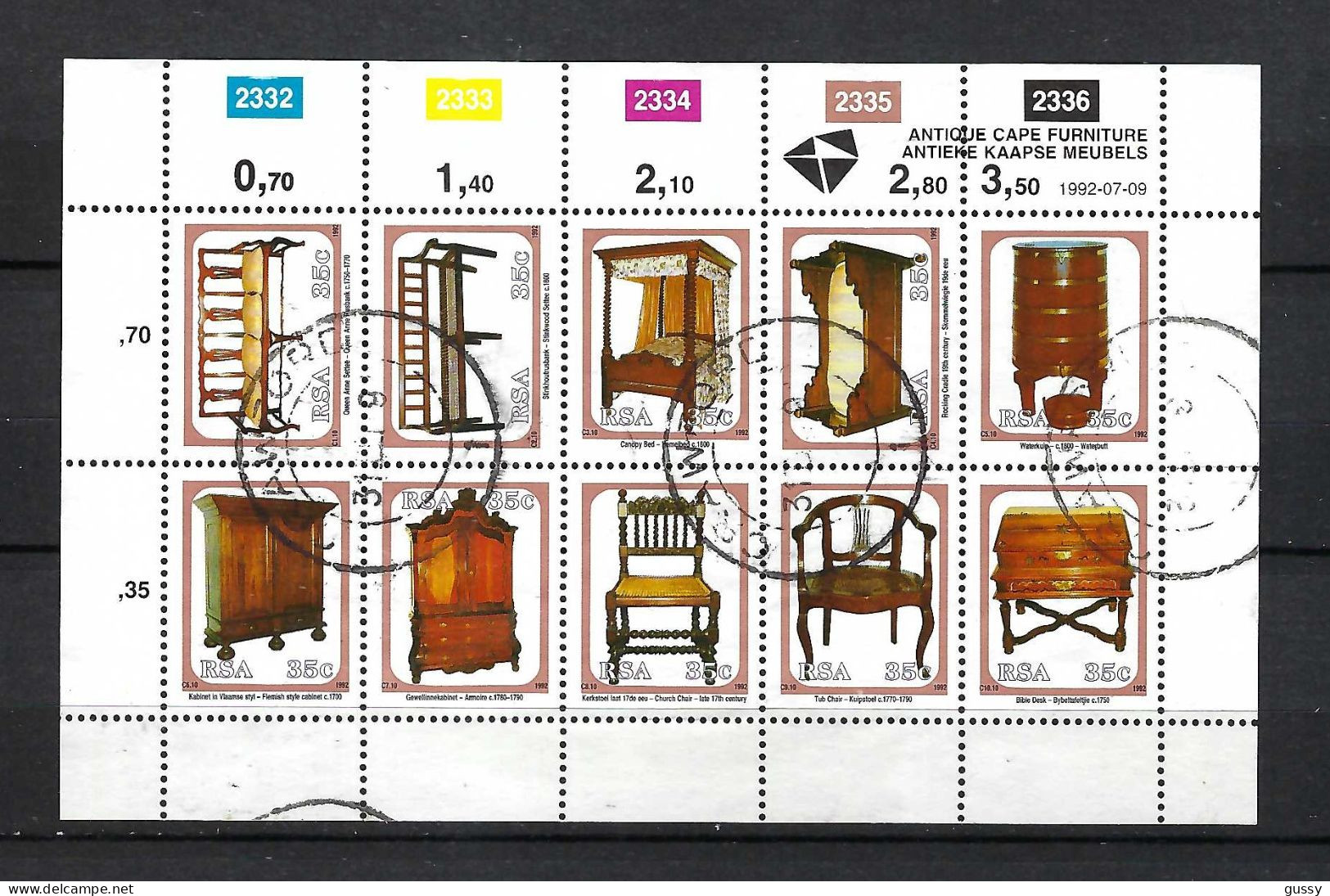AFRIQUE DU SUD 1992: B&F De 10 TP Obl. - Used Stamps