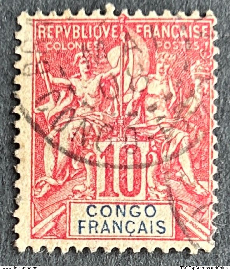 FRCG042U - Mythology - 10 C Used Stamp - French Congo - 1900 - Oblitérés