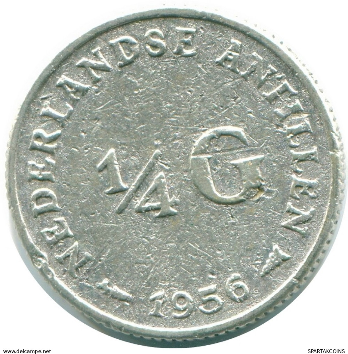 1/4 GULDEN 1956 ANTILLAS NEERLANDESAS PLATA Colonial Moneda #NL10917.4.E.A - Netherlands Antilles
