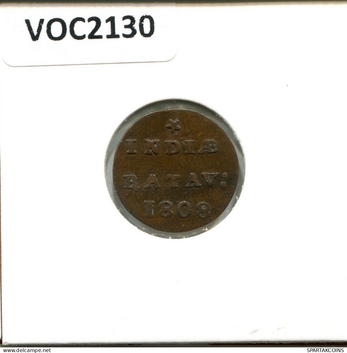 1808 BATAVIA VOC 1/2 DUIT NIEDERLANDE OSTINDIEN #VOC2130.10.D.A - Indes Néerlandaises