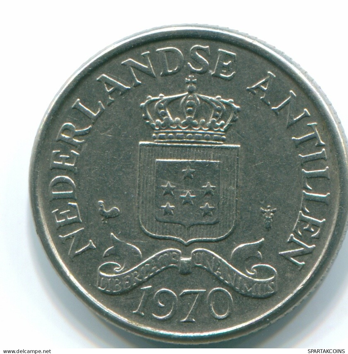25 CENTS 1970 ANTILLAS NEERLANDESAS Nickel Colonial Moneda #S11420.E.A - Niederländische Antillen