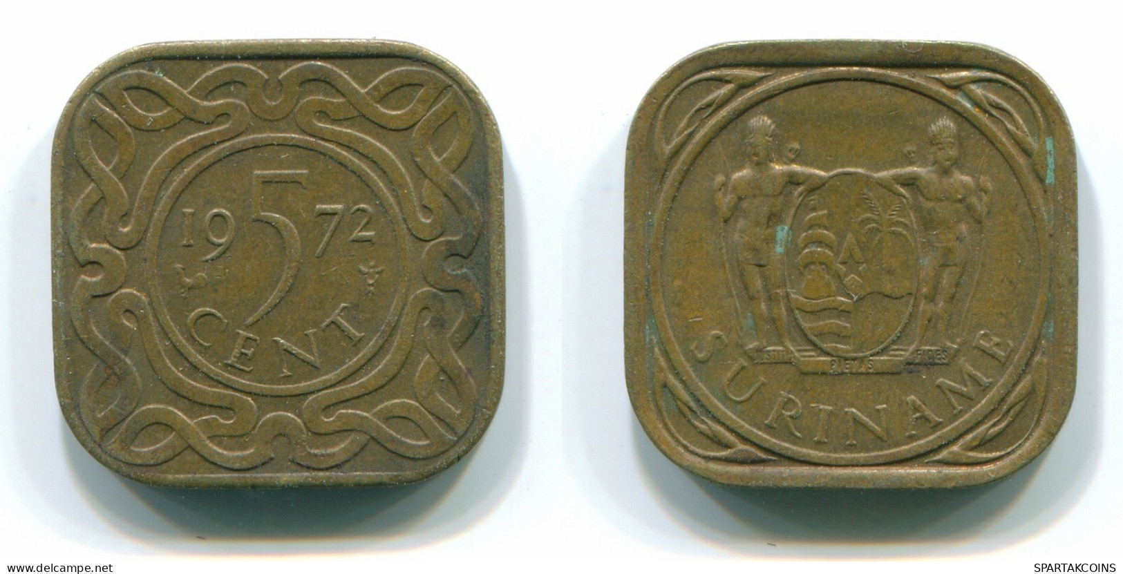 5 CENTS 1972 SURINAME Netherlands Nickel-Brass Colonial Coin #S13050.U.A - Surinam 1975 - ...