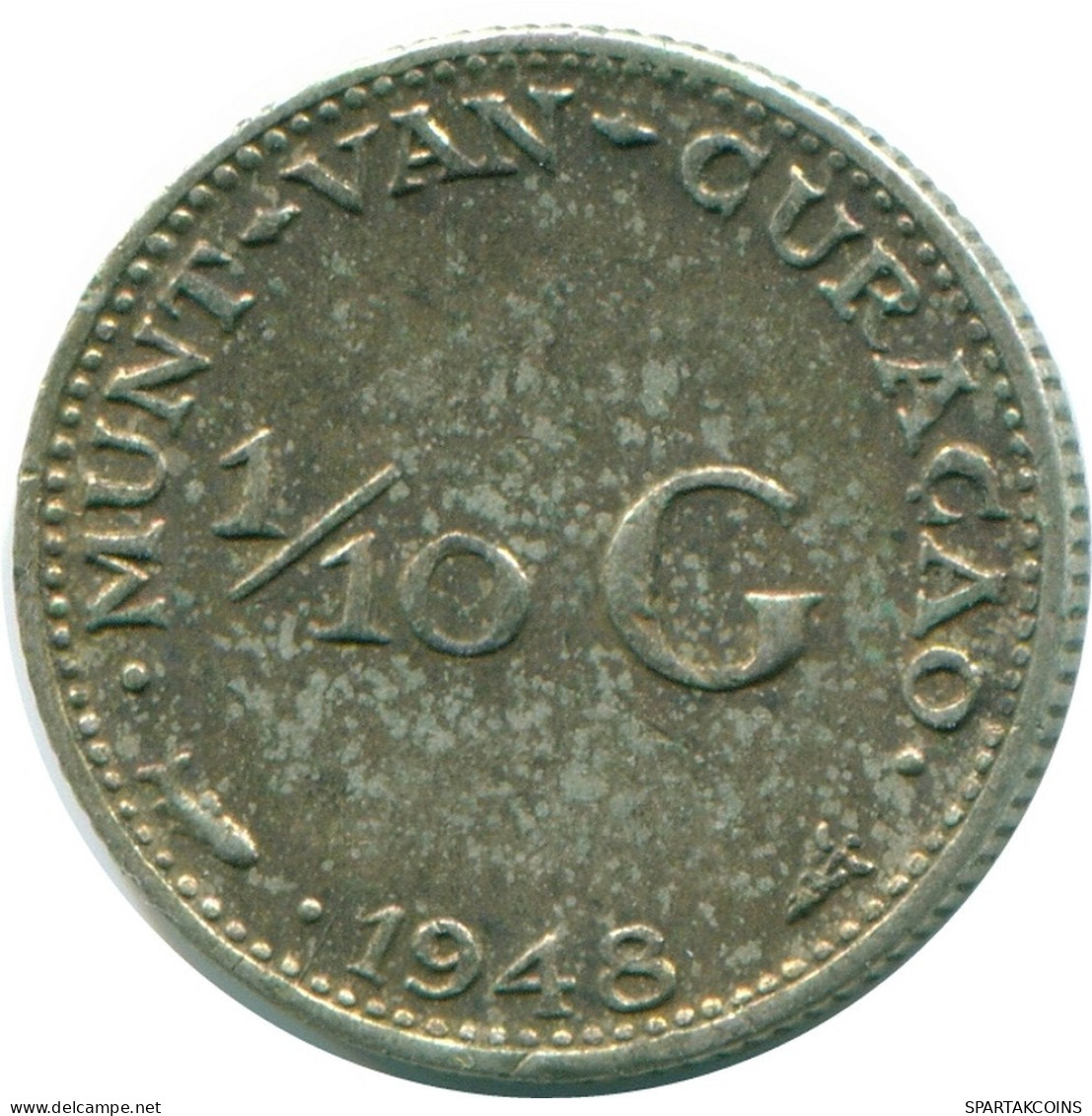 1/10 GULDEN 1948 CURACAO NIEDERLANDE SILBER Koloniale Münze #NL11970.3.D.A - Curaçao