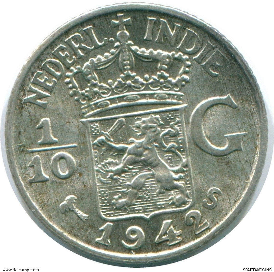 1/10 GULDEN 1941 S NIEDERLANDE OSTINDIEN SILBER Koloniale Münze #NL13775.3.D.A - Niederländisch-Indien