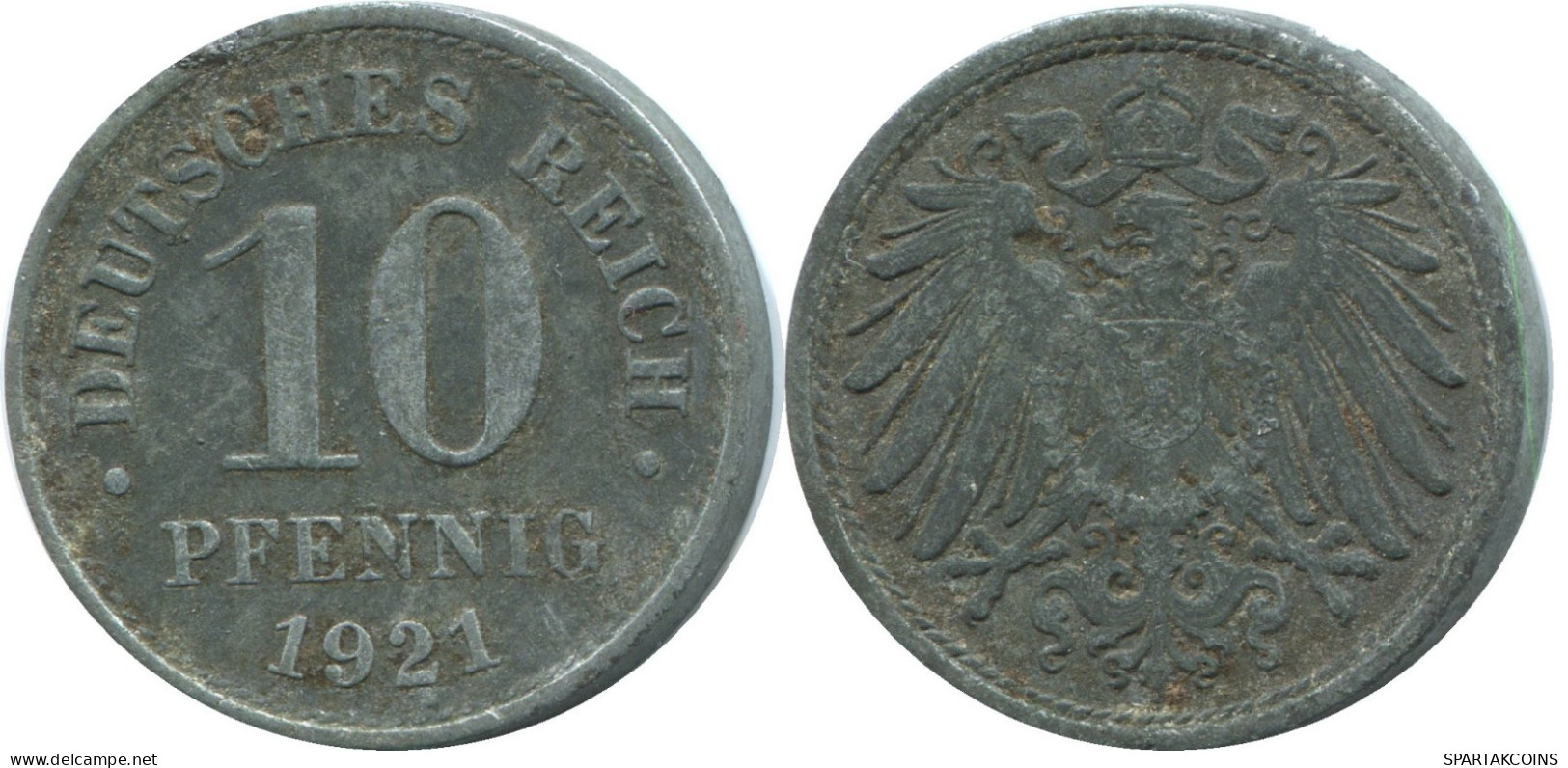 10 PFENNIG 1921 GERMANY Coin #DE10465.5.U.A - 10 Rentenpfennig & 10 Reichspfennig