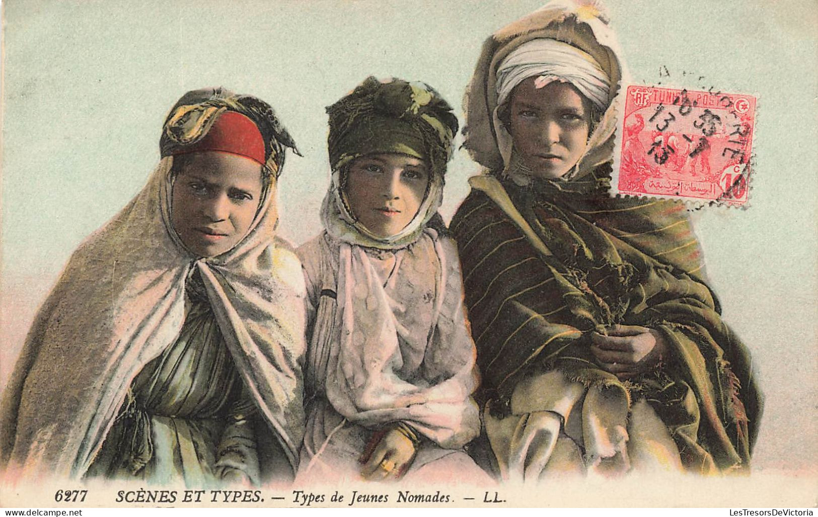 ALGERIE - Scènes Et Types - Types De Jeunes Nomades - L L - Enfants - Animé - Colorisé - Carte Postale Ancienne - Scenes