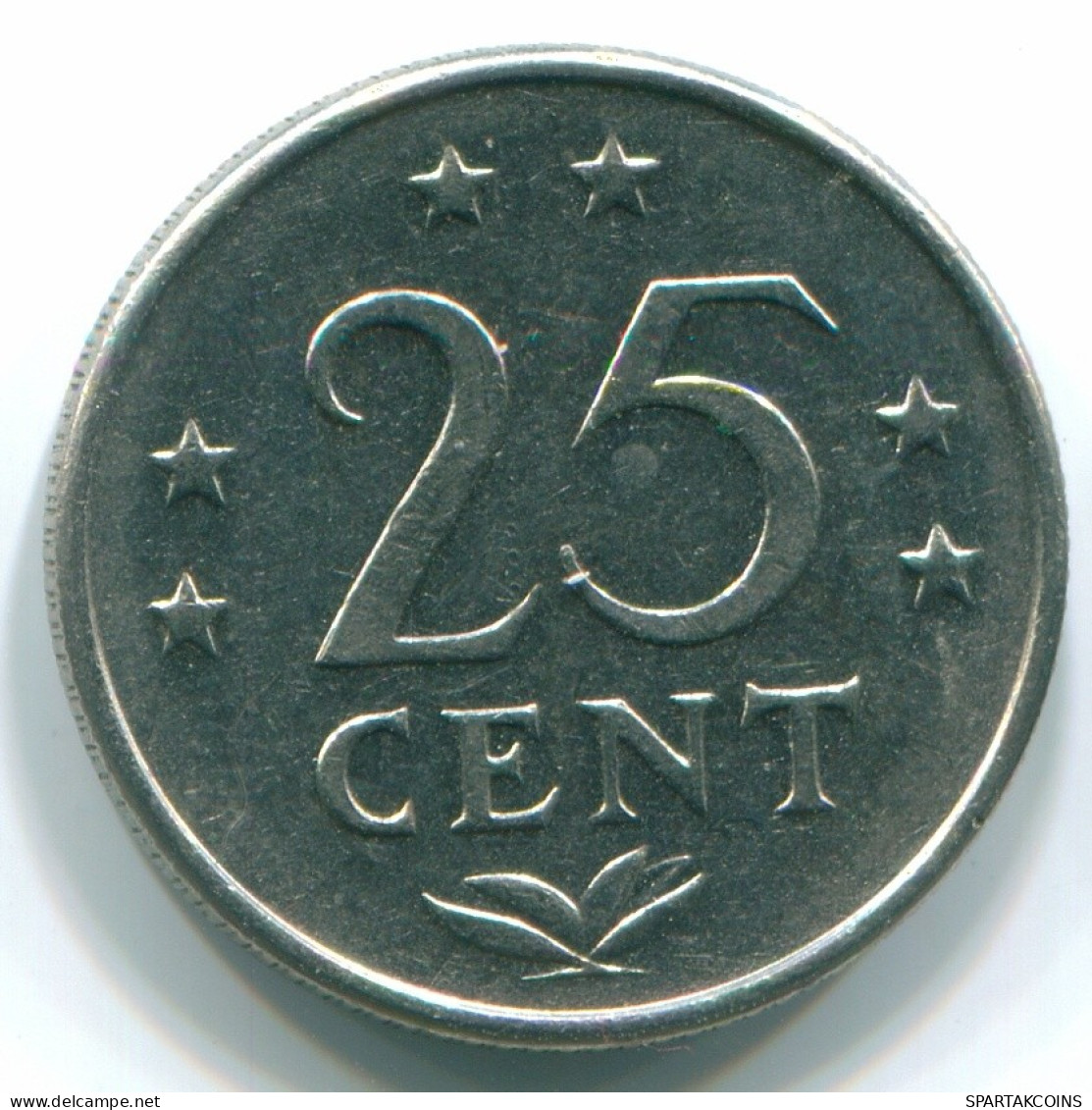 25 CENTS 1971 ANTILLAS NEERLANDESAS Nickel Colonial Moneda #S11546.E.A - Antilles Néerlandaises