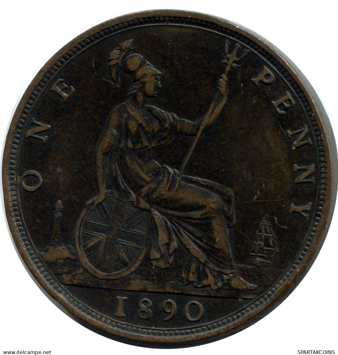 PENNY 1890 UK GBAN BRETAÑA GREAT BRITAIN Moneda #AZ782.E.A - D. 1 Penny