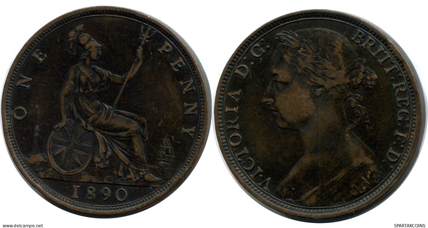 PENNY 1890 UK GBAN BRETAÑA GREAT BRITAIN Moneda #AZ782.E.A - D. 1 Penny
