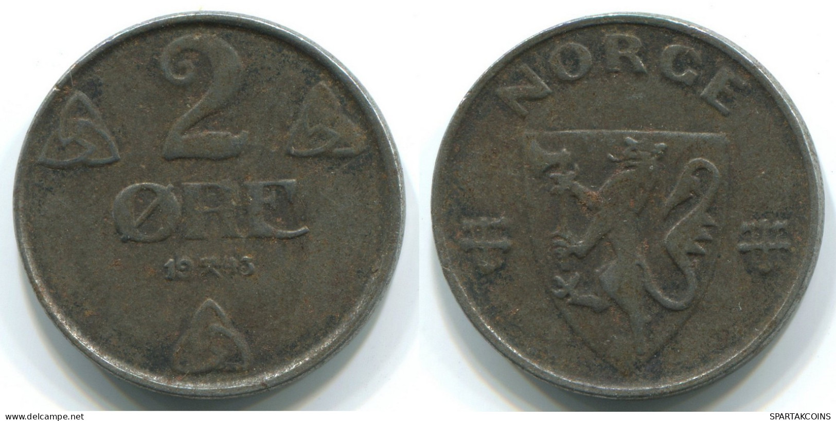 2 ORE 1943 NORWAY Coin #WW1040.U.A - Norwegen