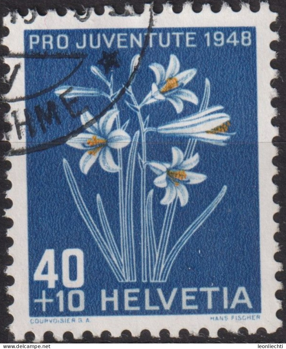 1948 Schweiz Pro Juventute ° Mi:CH 517, Yt:CH 470, Zum:CH J128, Paradieslilie - Oblitérés