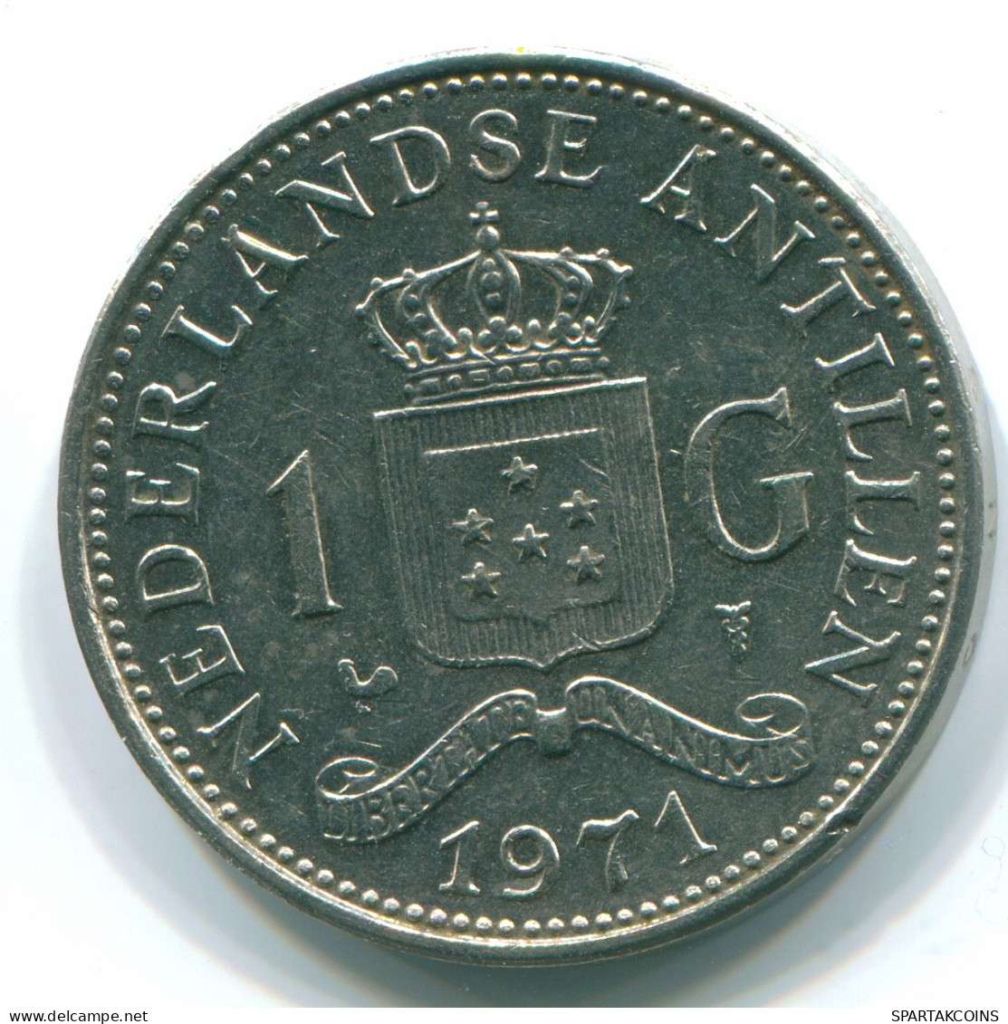 1 GULDEN 1971 ANTILLAS NEERLANDESAS Nickel Colonial Moneda #S11931.E.A - Niederländische Antillen