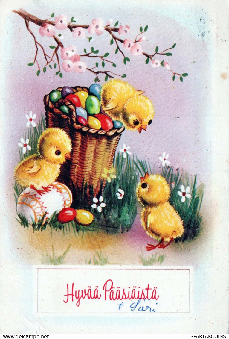 OSTERN HUHN EI Vintage Ansichtskarte Postkarte CPSM #PBO630.A - Ostern