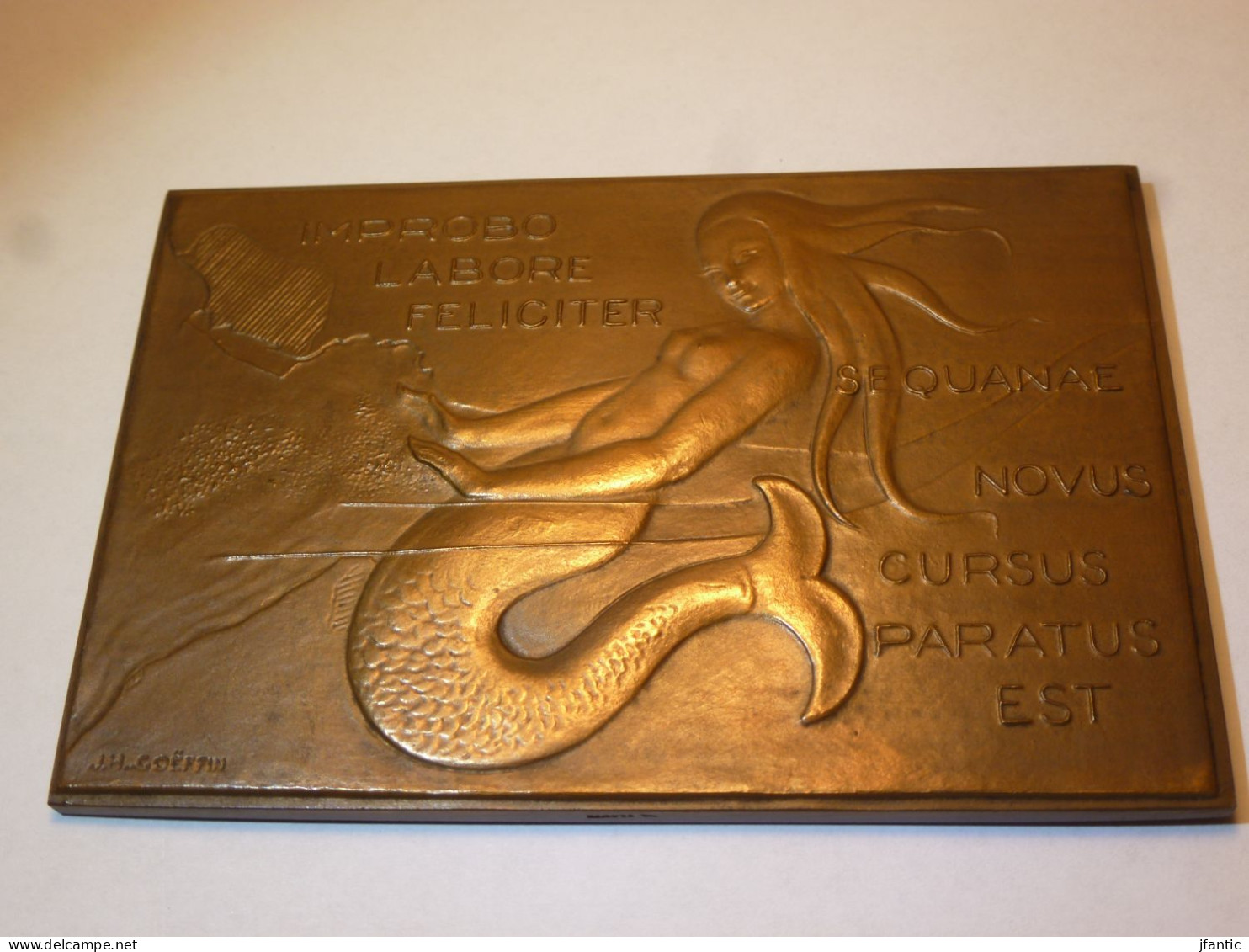 Coëffin J.H, Rouen 1960,aménagement Du Port De Rouen, Bronze, Médaille Ancienne En Bronze, Boite D'origine. - Otros & Sin Clasificación